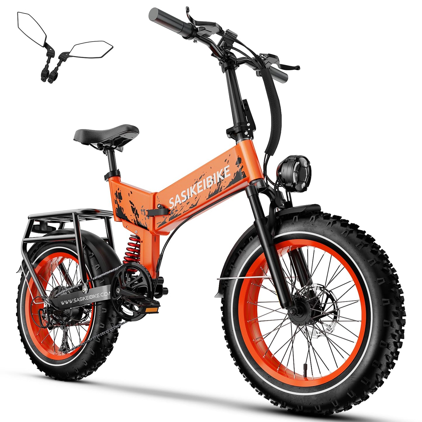 1500W Electric Bike for Adults Full Suspension,48/52v 20AH Electric Dirt Bike with 20" x 4.0 Fat Tire, Max 30+MPH & 70 Miles Electric Bicycle, Ebike for Snow, Mountains, Road UL Certified