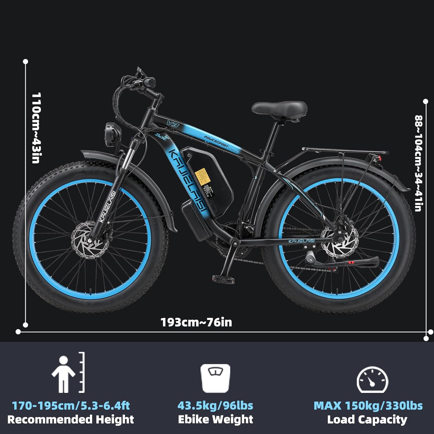 AWD Electric Bike for Adults, Peak 4000W Power 26” Fat Tire Ebike, 34MPH Dual Motor Electric Bicycles, 48V 23AH Removable Battery Fast Dual Hydraulic Brakes Electric Mountain Bike