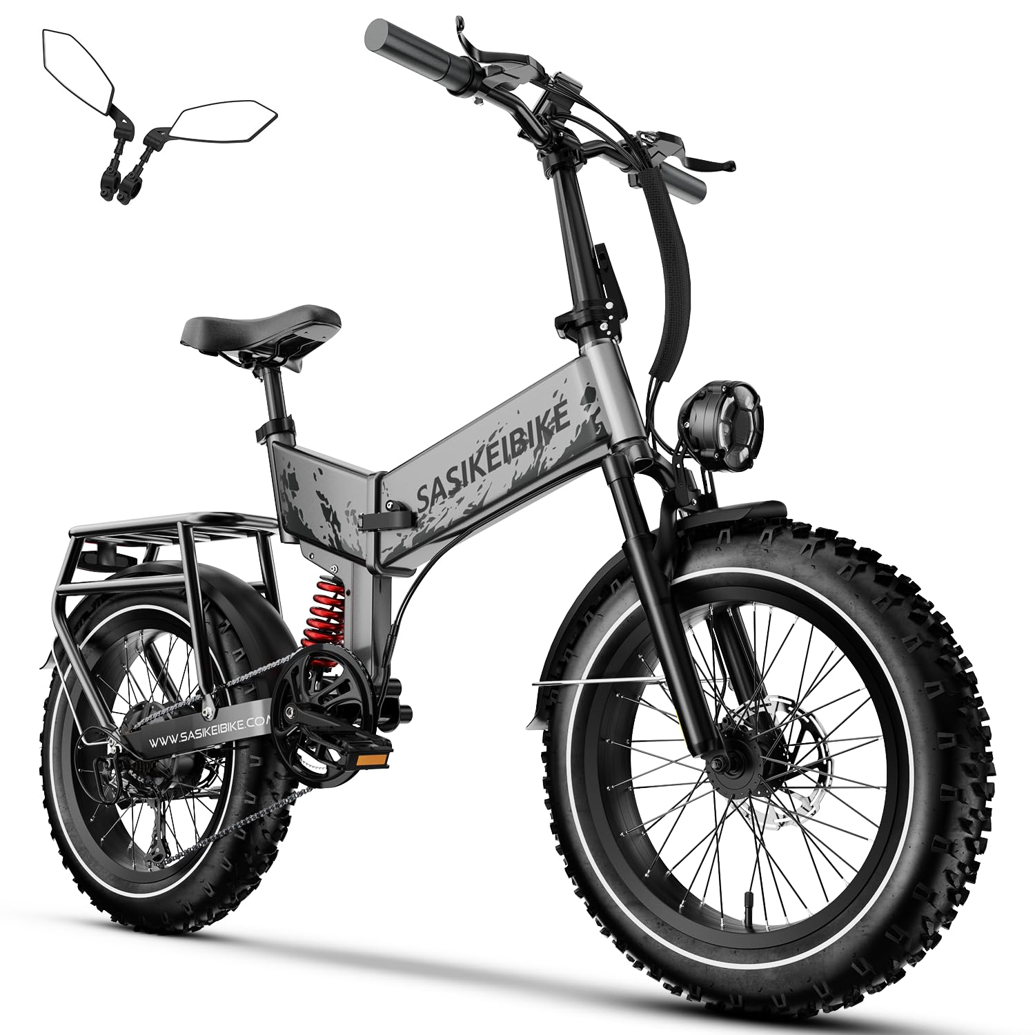 1500W Electric Bike for Adults Full Suspension,48/52v 20AH Electric Dirt Bike with 20" x 4.0 Fat Tire, Max 30+MPH & 70 Miles Electric Bicycle, Ebike for Snow, Mountains, Road UL Certified