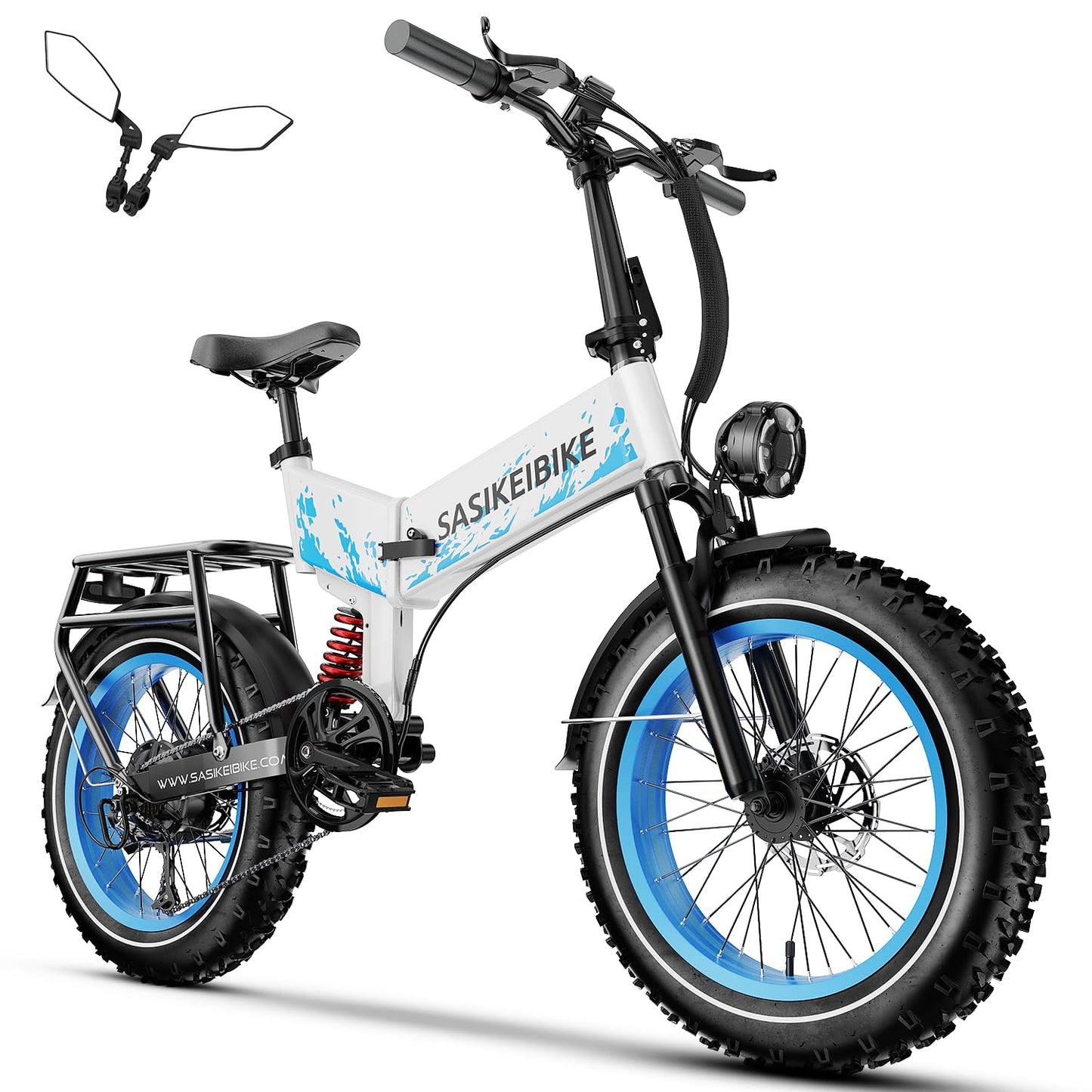 1500W Electric Bike for Adults Full Suspension,48/52v 20AH Electric Dirt Bike with 20" x 4.0 Fat Tire, Max 30+MPH & 70 Miles Electric Bicycle, Ebike for Snow, Mountains, Road UL Certified