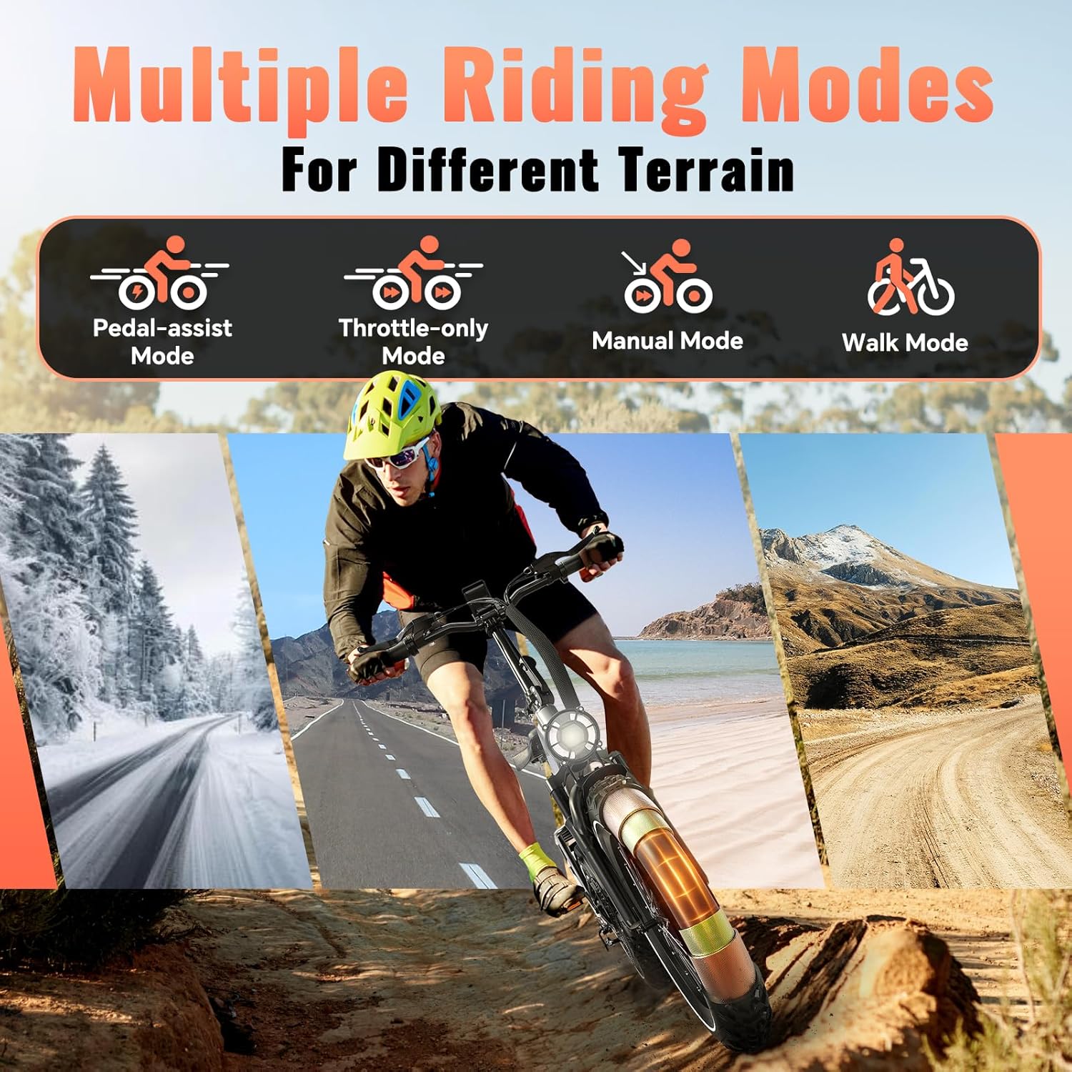 1500W Electric Bike for Adults Full Suspension,48/52v 20AH Electric Dirt Bike with 20" x 4.0 Fat Tire, Max 30+MPH & 70 Miles Electric Bicycle, Ebike for Snow, Mountains, Road UL Certified