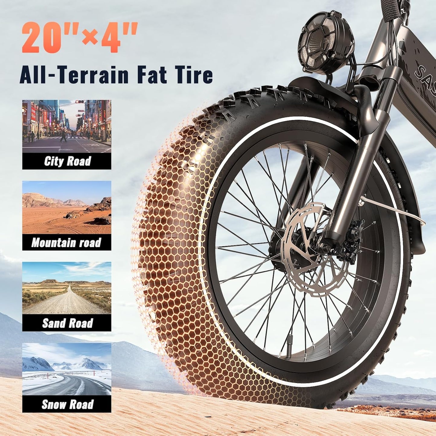 1500W Electric Bike for Adults Full Suspension,48/52v 20AH Electric Dirt Bike with 20" x 4.0 Fat Tire, Max 30+MPH & 70 Miles Electric Bicycle, Ebike for Snow, Mountains, Road UL Certified